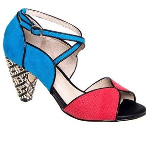 Chelsea Crew Nelly heel, Red and Blue